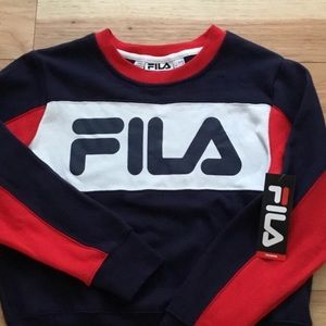NWT VINTAGE FILA CROPPED PULLOVER!!